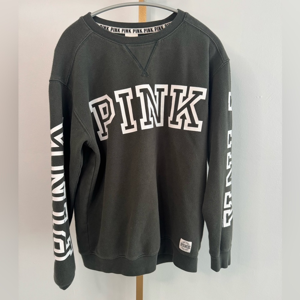 Victoria's Secret PINK Dark Green Sweatshirt